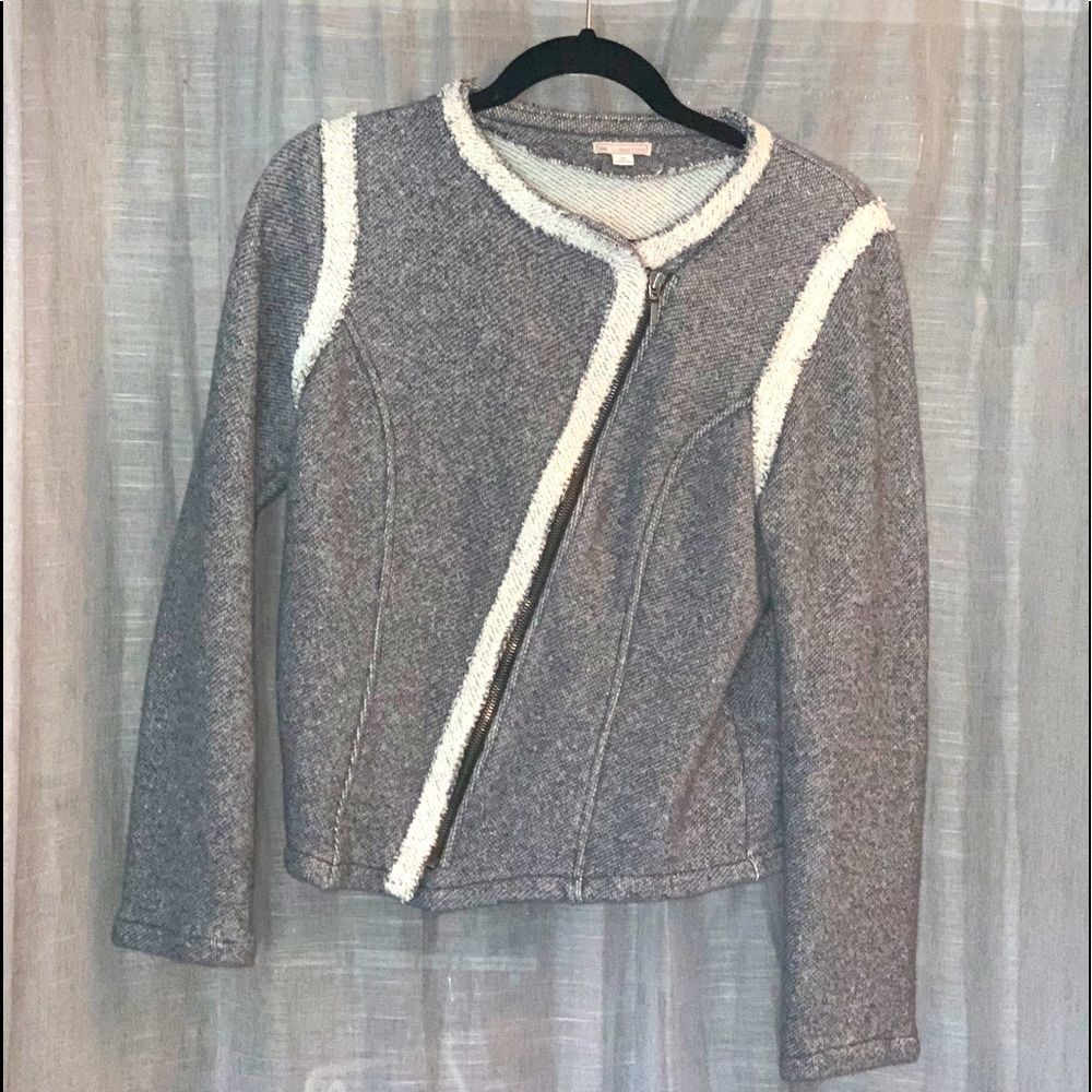 Gap Grey & White Zip Up Cotton Jacket
